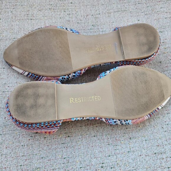 Restricted Women Sandal Flat Shoes Multi Color Man Made Material Size 6.5 - Picture 9 of 10